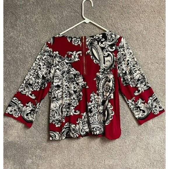 Alfani Blouse Petite Large Floral Paisley Flowy Boho Whimsigoth Old Money Y2K - Picture 2 of 15